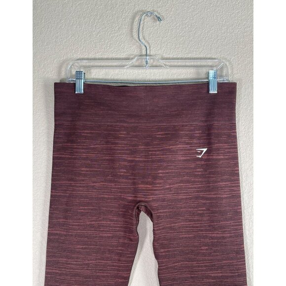 GYMSHARK Women's Adapt Marl Seamless Crop Leggings Brown - Picture 4 of 7